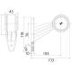 Lampa gabarit cu brat oblic 45°, 130mm, LED, alb-rosie, 12-36V, FT-009-C Fristom