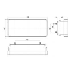 Lampa spate 300x130, 5 functii, cu ceata, cu cablu, dreapta, compatibila Iveco Eurocargo, L2012 TruckLed Lampa spate 300x130, 5 functii, cu ceata, cu cablu, dreapta, compatibila Iveco Eurocargo, L2012 TruckLed