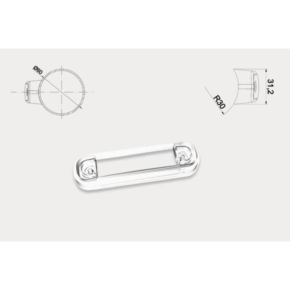 Garnitura transparenta lampa FT-045, FT-045PG T, montare suprafata ovala, Fristom