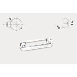 Garnitura transparenta lampa FT-045, FT-045PG T, montare suprafata ovala, Fristom