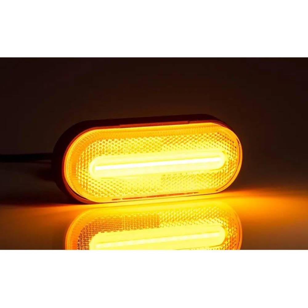 Lampa gabarit 124x51, LED, functie semnalizare, cu suport, galbena, 12-36V, FT-071-Z Fristom