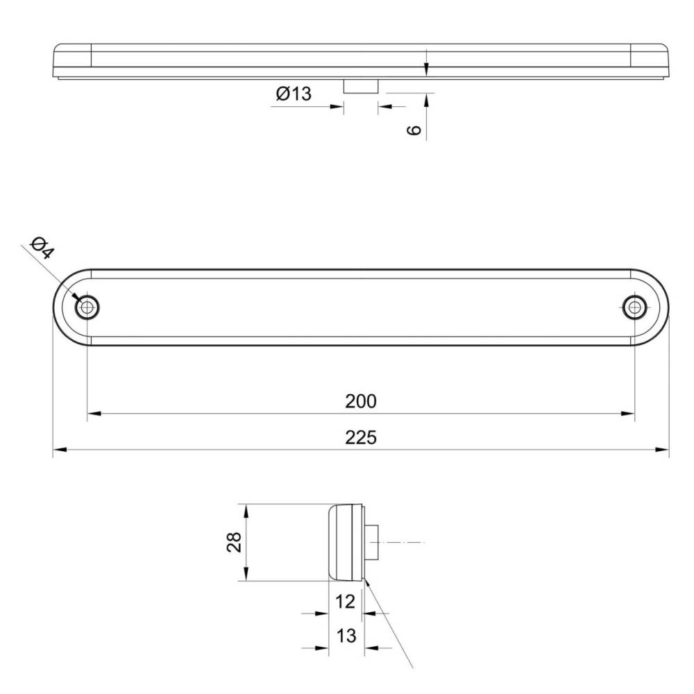 Lampa suplimentara frana, 225mm, 12 LED-uri, 12/24V, FT-190 LED Fristom