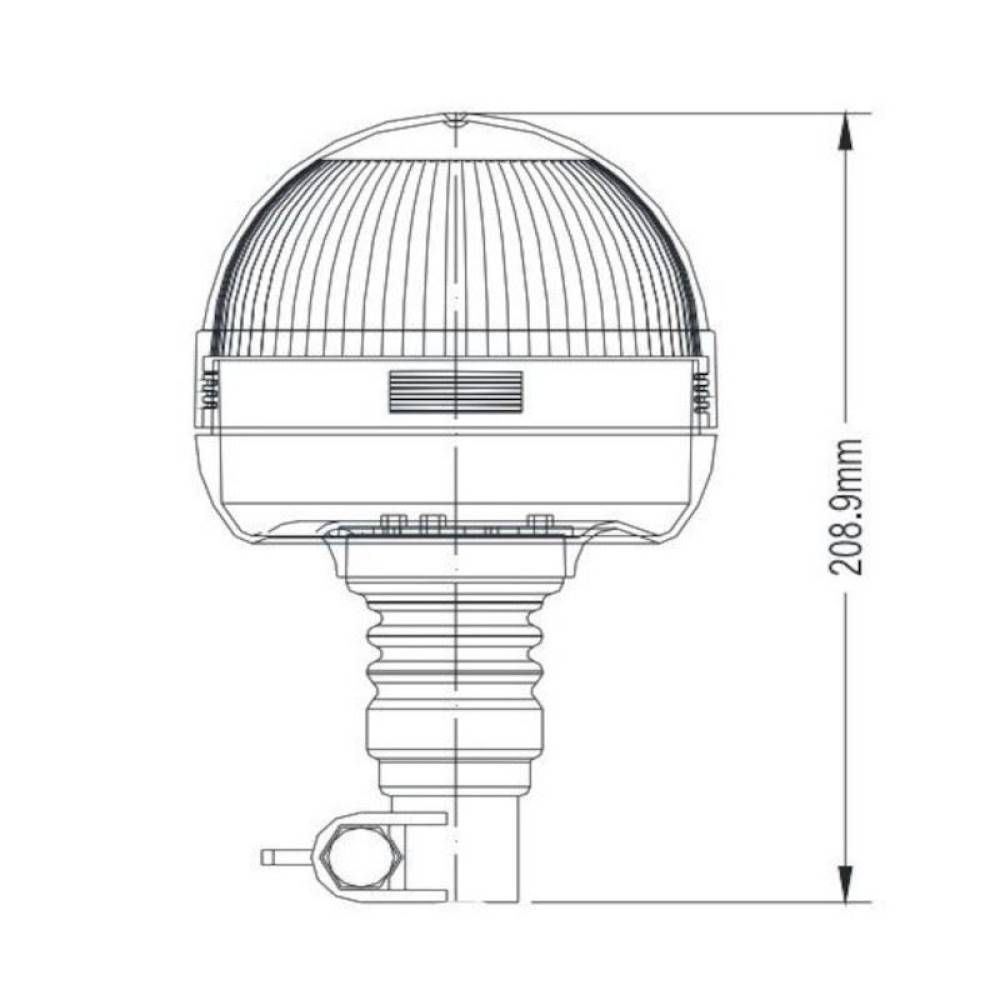 Girofar 12/24V, h209, 12 LED-uri, prindere pe tija flexi, L1406-ALR TruckLed Girofar 12/24V, h209, 12 LED-uri, prindere pe tija flexi, L1406-ALR TruckLed