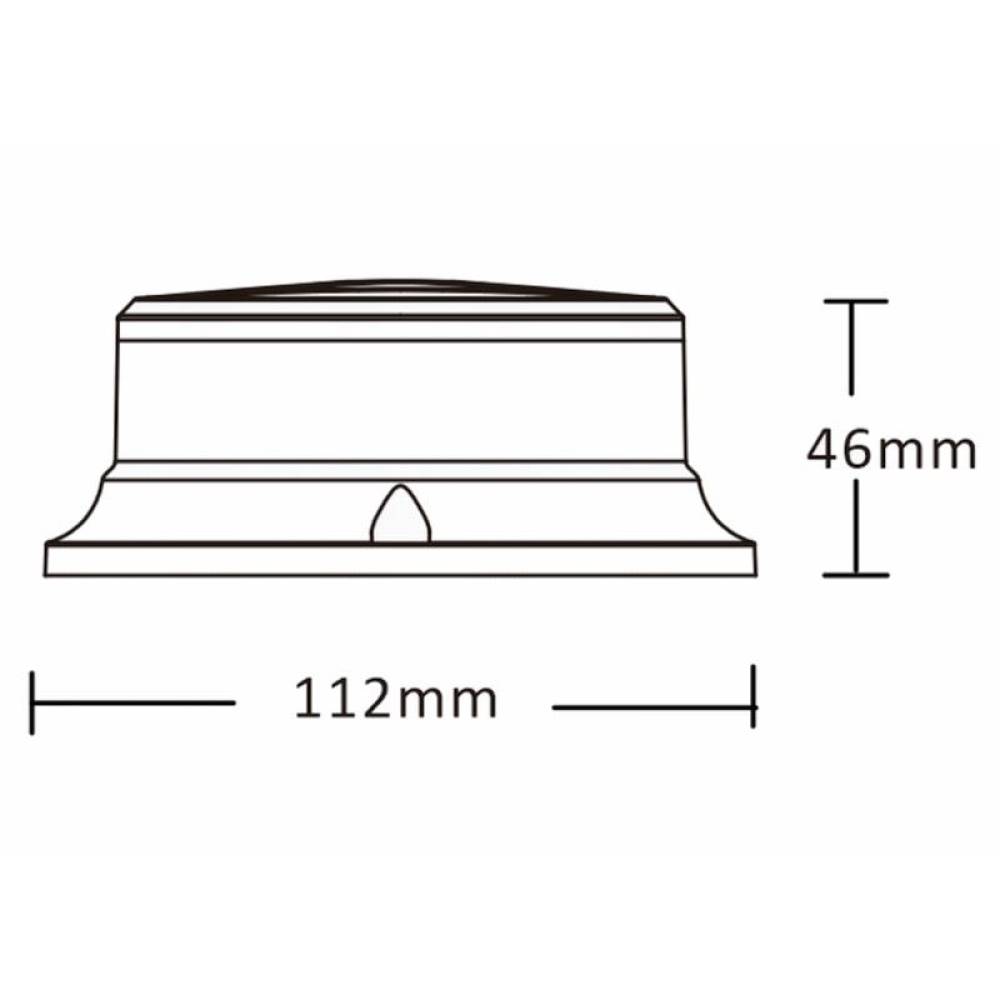 Girofar 12/24V, h46, 18 LED-uri, albastru, prindere cu magnet, Pico LED Mag ALR0056 TruckLed