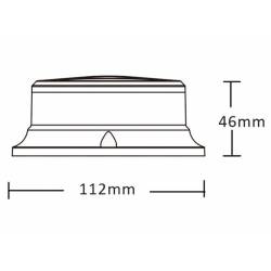 Girofar 12/24V, h46, 18 LED-uri, albastru, prindere cu magnet, Pico LED Mag ALR0056 TruckLed