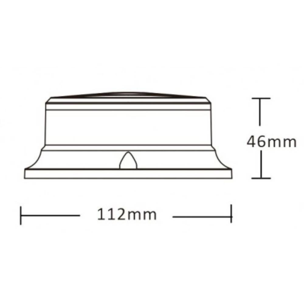 Girofar 12/24V, h46, 18 LED-uri, galben, prindere cu magnet, PICO ALR0054 TruckLed