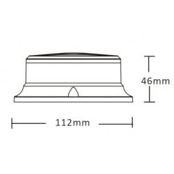 Girofar 12/24V, h46, 18 LED-uri, galben, prindere cu magnet, PICO ALR0054 TruckLed