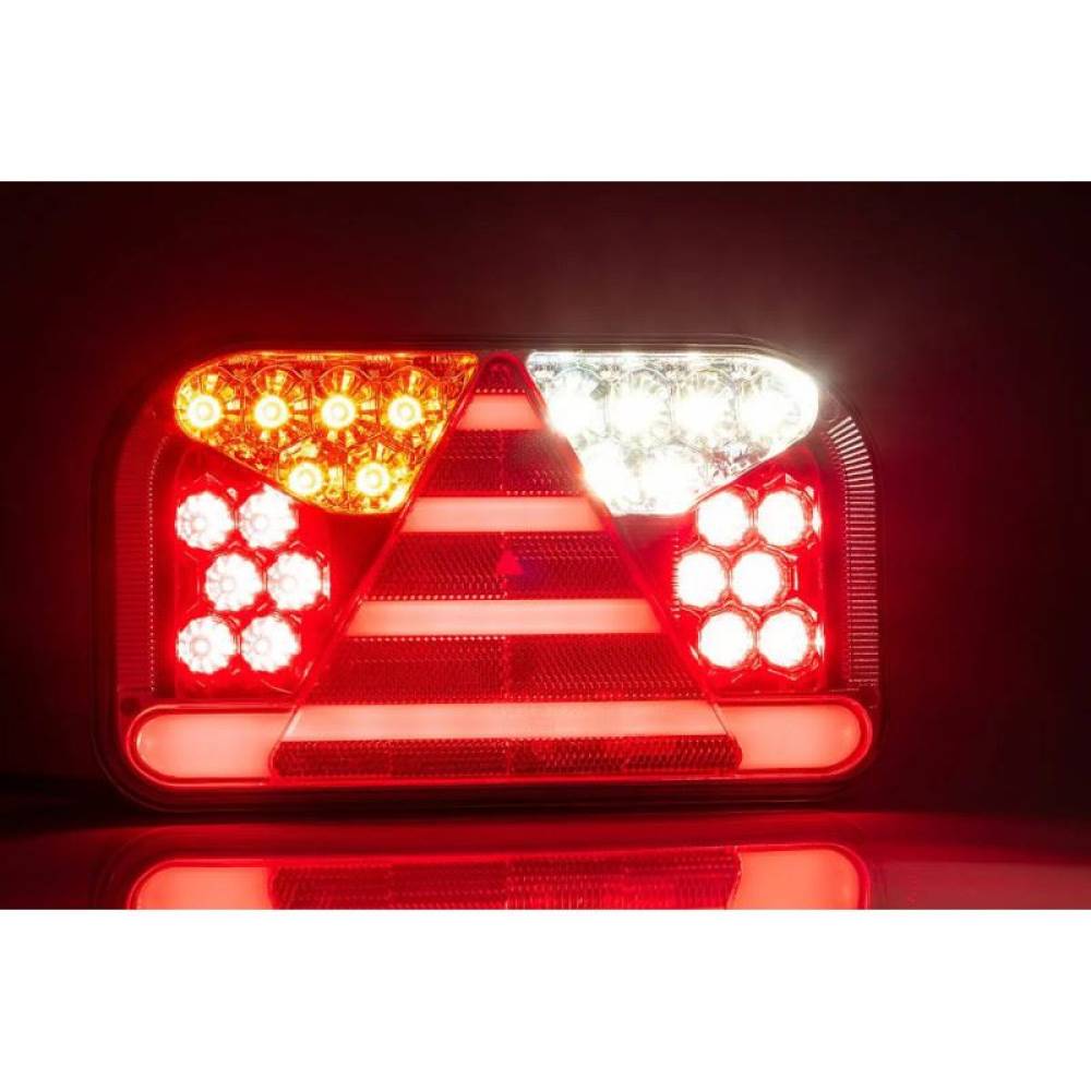 Lampa spate 240x140, LED, 6 functii, cu iluminare numar lateral, ceata, stanga, cablu 1m, FT-170-L TB SPKPM Fristom