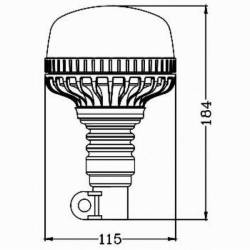 Girofar 12/24V, h170, 36 LED-uri, prindere pe tija flexi, CA 8124 247 Lighting