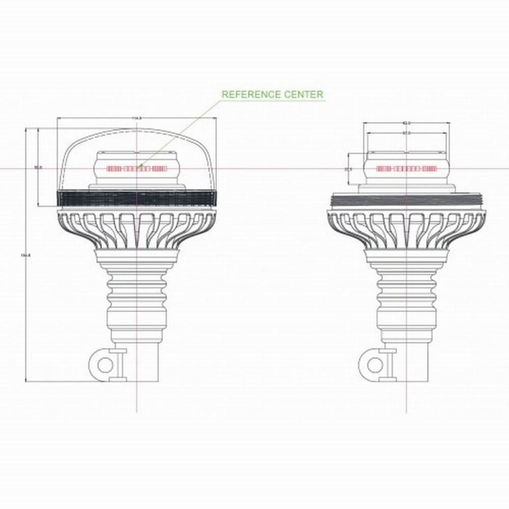 Girofar 12/24V, h170, 36 LED-uri, prindere pe tija flexi, CA 8124 247 Lighting
