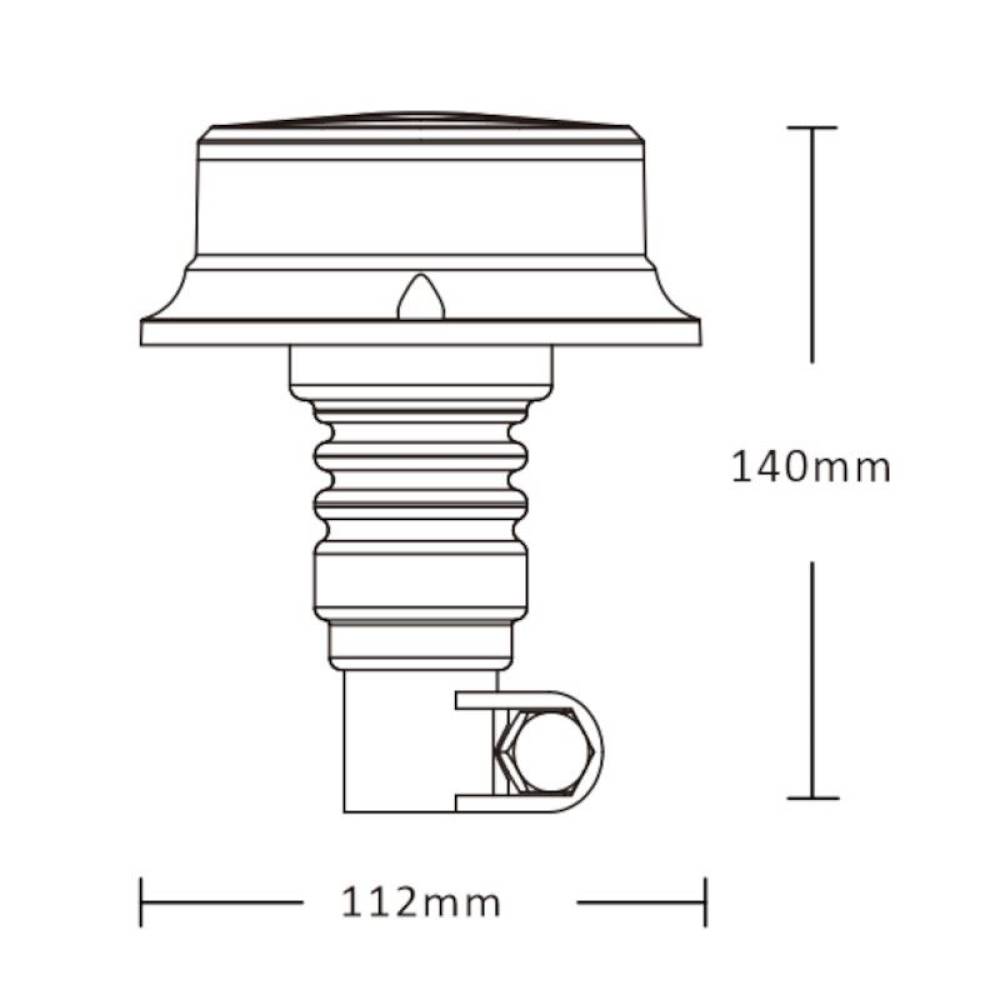 Girofar 12/24V, h140, 18 LED-uri, prindere pe tija flexi, ALR0055 TruckLed