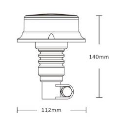 Girofar 12/24V, h140, 18 LED-uri, prindere pe tija flexi, ALR0055 TruckLed