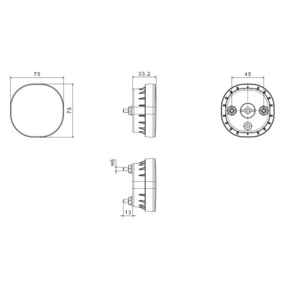 Lampa mers inapoi, 75x75, LED, 12-36V, 200lm, prindere cu suruburi FT-410 LED Fristom Lampa mers inapoi, 75x75, LED, 12-36V, 200lm, prindere cu suruburi FT-410 LED Fristom