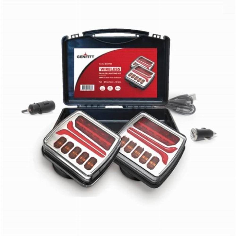 Kit lampi remorca 110x102, LED, cu numar si magnet, WIRELESS, fisa 7 pini, CM18