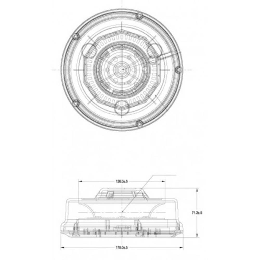 Girofar 12/24V, h71, 48 LED-uri, prindere cu magnet, UFO II, ALR0029 Truckled