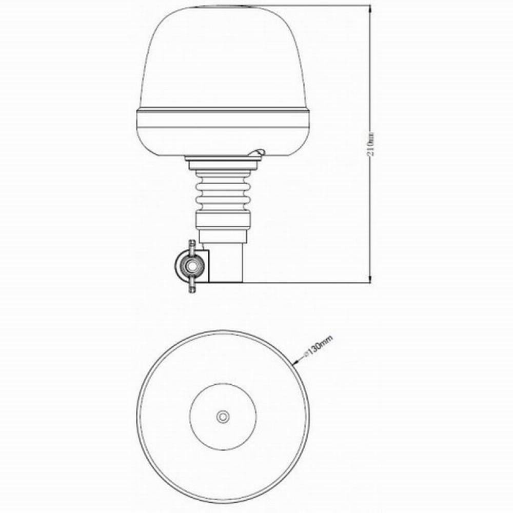 Girofar 12/24V, h210, 10 LED-uri, prindere pe tija flexi, ALR0069 TruckLed Girofar 12/24V, h210, 10 LED-uri, prindere pe tija flexi, ALR0069 TruckLed