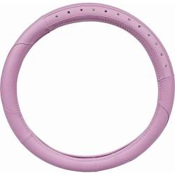Husa volan 37-39cm imitatie piele perforata, roz cu diamante Girly FVP1205 Car+