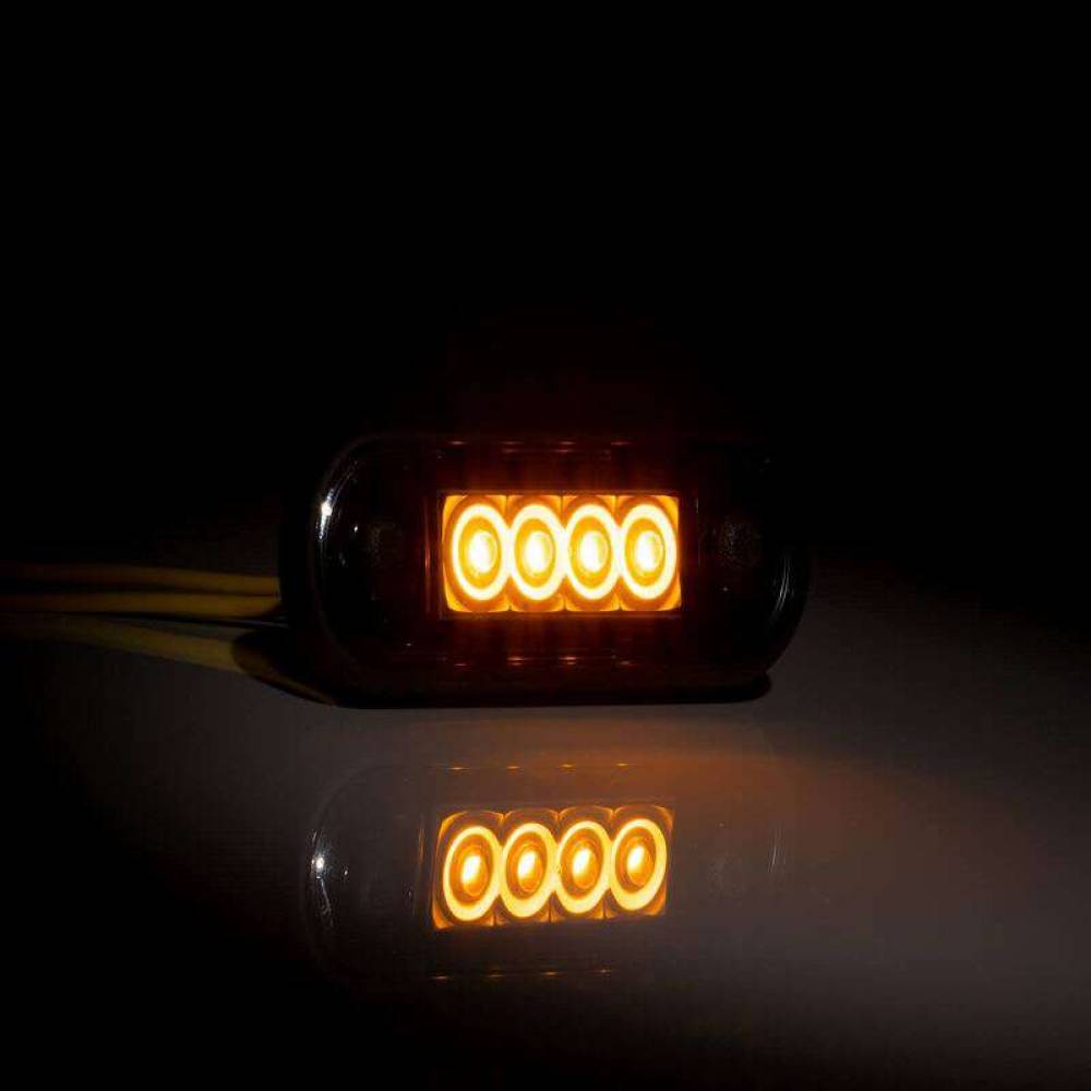 Lampa gabarit 84x27, Slim, 4 LED-uri, 2 garnituri, montare bullbar, galbena, FT-073Z DARK Fristom Lampa gabarit 84x27, Slim, 4 LED-uri, 2 garnituri, montare bullbar, galbena, FT-073Z DARK Fristom
