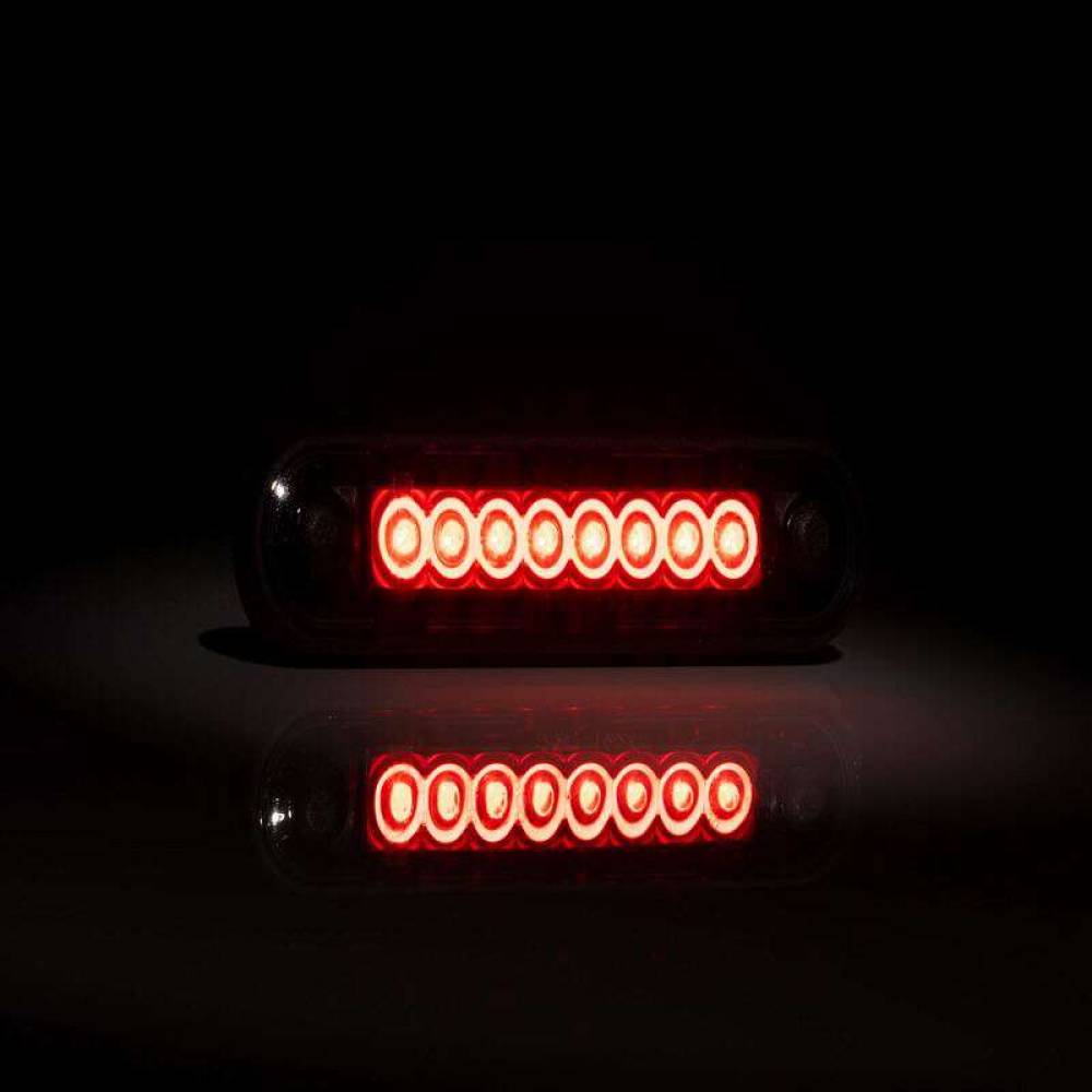 Lampa gabarit 120x27, Slim, 8 LED-uri, 2 garnituri, montare bullbar, rosie, FT-073C LONG DARK Fristom Lampa gabarit 120x27, Slim, 8 LED-uri, 2 garnituri, montare bullbar, rosie, FT-073C LONG DARK Fristom