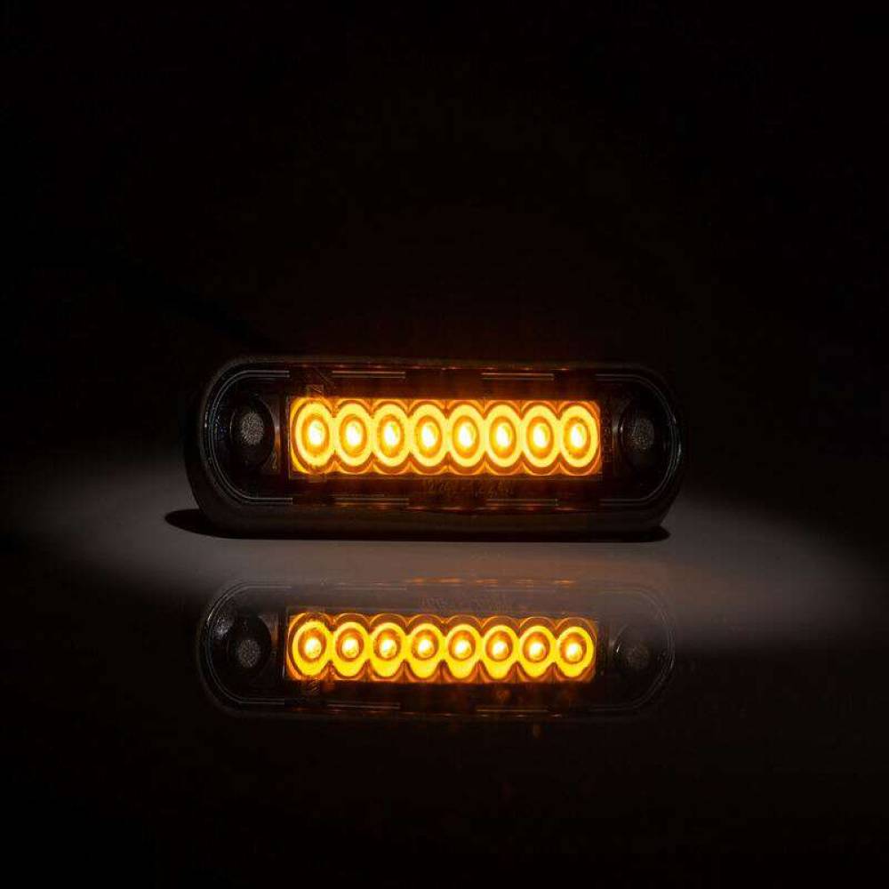 Lampa gabarit 120x27, Slim, 8 LED-uri, 2 garnituri, montare bullbar, galbena FT-073Z LONG DARK Fristom Lampa gabarit 120x27, Slim, 8 LED-uri, 2 garnituri, montare bullbar, galbena FT-073Z LONG DARK Fristom