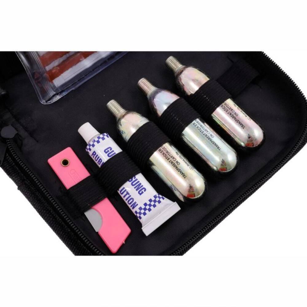 Kit reparatie cauciuc, cu snur si capsule CO2, pentru moto, atv, scooter, bicicleta 63472 Carmotion