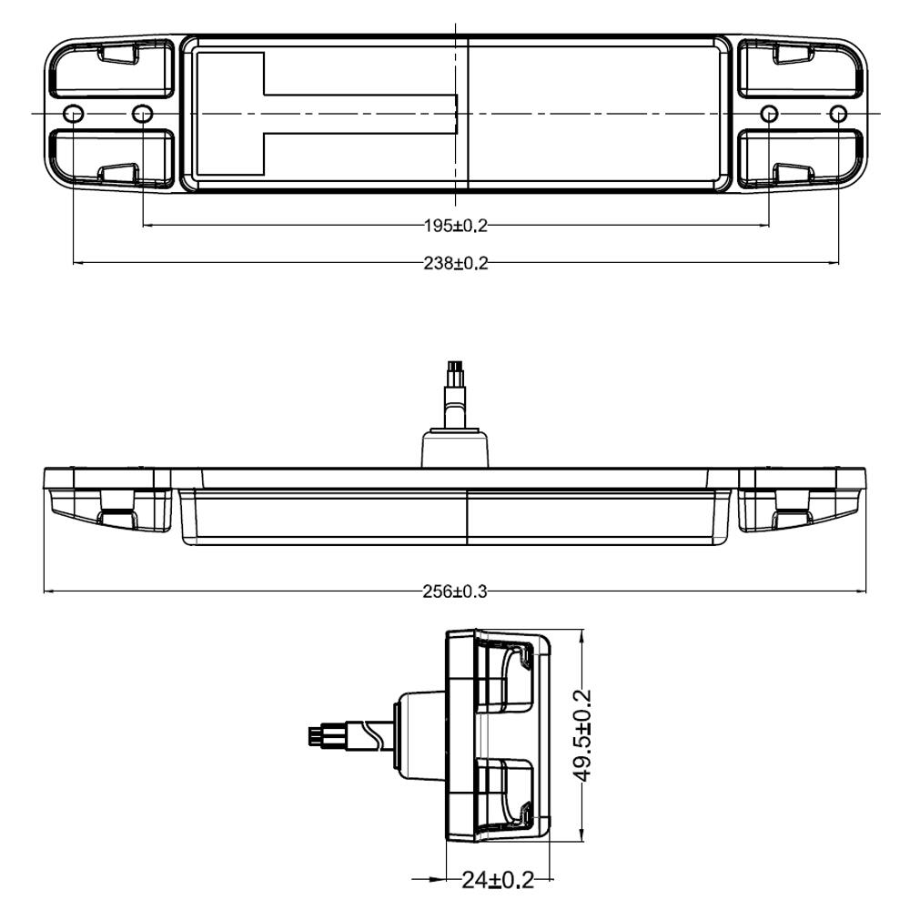Lampa stop 238x50, 5 functii, pozitie, frana, semnalizare, mers inapoi + catadioptru, 20LED, SLIM L2320 TruckLed