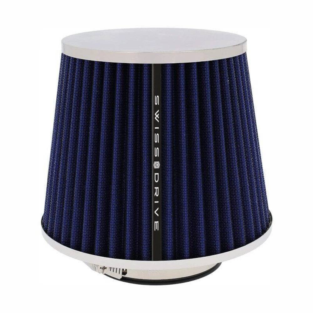 Filtru aer sport albastru-crom, cu capac si 4 adaptori, AFCRBLU SwissDrive Filtru aer sport albastru-crom, cu capac si 4 adaptori, AFCRBLU SwissDrive
