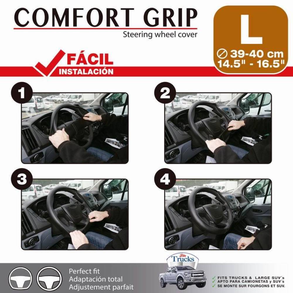 Husa volan 39-40cm, L, piele ecologica Comfort Grip, 2506320 Car+