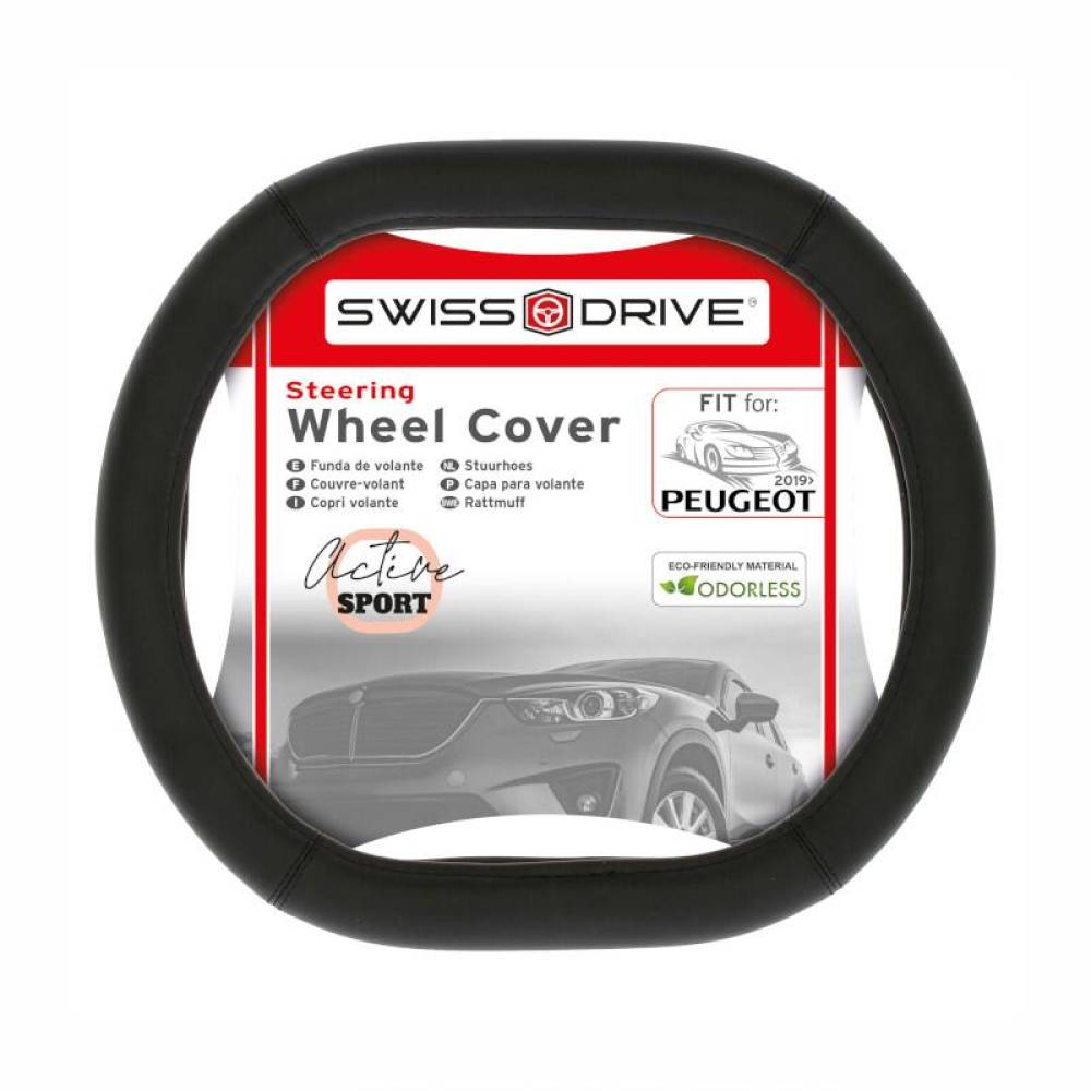 Husa volan sport, imitatie piele, forma DD-SHAPE, Perfect Fit, Peugeot 208, 508, 3008, 5008, 2505DD9 SwissDrive Husa volan sport, imitatie piele, forma DD-SHAPE, Perfect Fit, Peugeot 208, 508, 3008, 5008, 2505DD9 SwissDrive