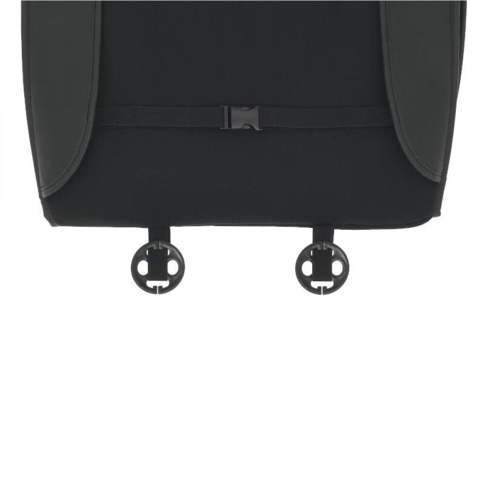 Husa scaun imitatie piele, neagra cu cusatura alba, cu buzunare fata-spate, Premium Prestige, SCA010W SwissDrive