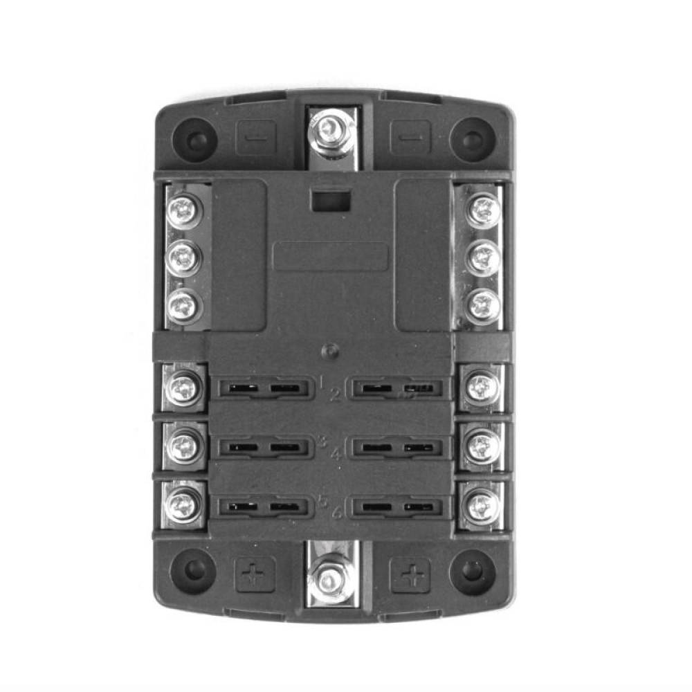 Cutie Sigurante Plate cu 6 Circuite, 30A/Circuit, Sina Negativa, Capac Protectie, 03833 Amio Cutie Sigurante Plate cu 6 Circuite, 30A/Circuit, Sina Negativa, Capac Protectie, 03833 Amio
