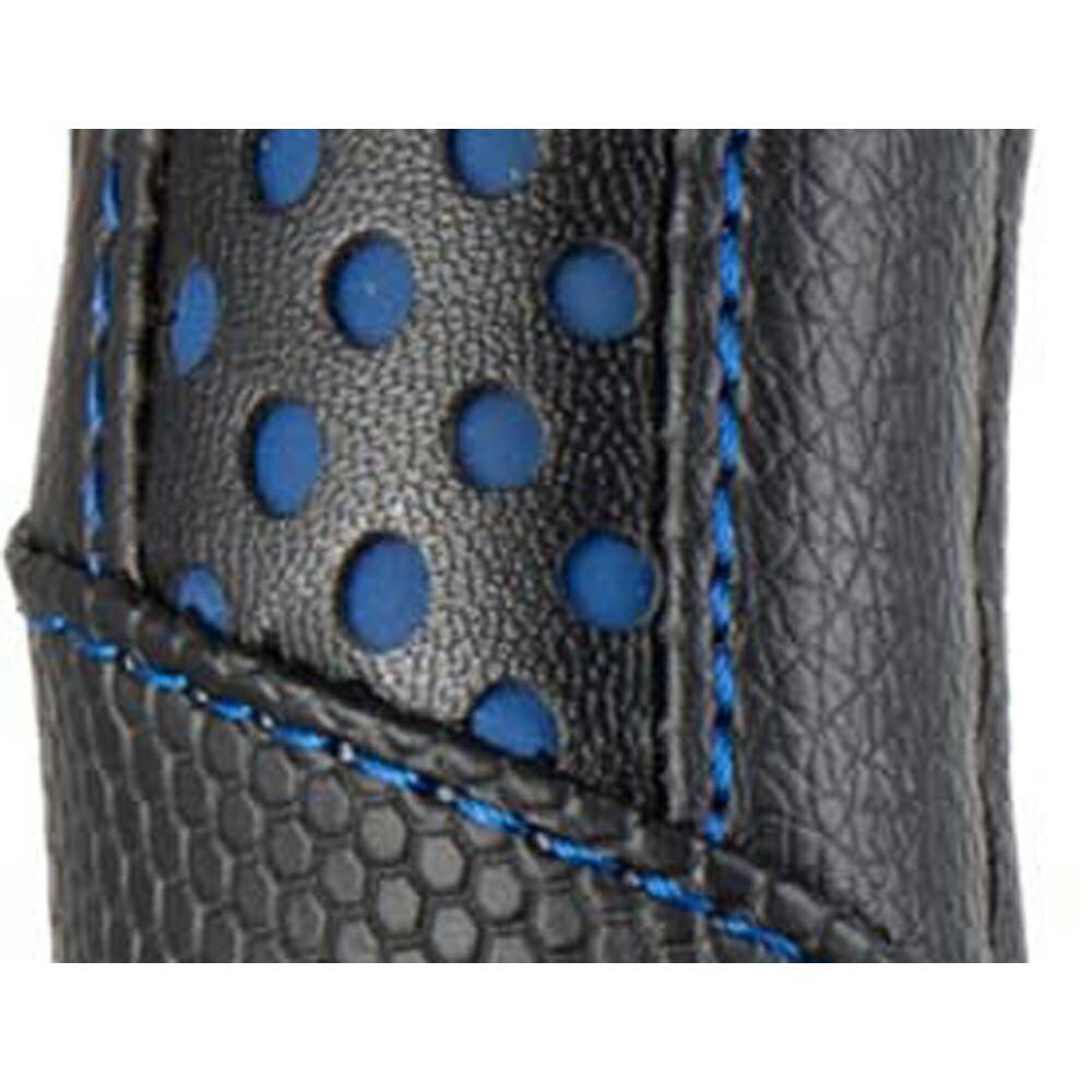 Husa volan 37-39cm imitatie piele neagra cu buline albastre, Luxury 61345 Carco Husa volan 37-39cm imitatie piele neagra cu buline albastre, Luxury 61345 Carco