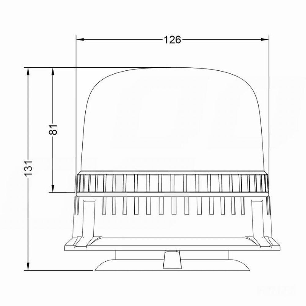 Girofar 12-24V, h131, 24 LED-uri, 17W, prindere cu magnet sau 3 suruburi, difuzor transparent, lumina portocalie, 03340 Amio 