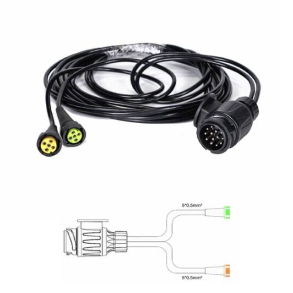 Instalatie electrica cablaj remorca cu fisa 13 pini si 2 mufe baj 5pini, L=2x5.5m, LedTruck E1511