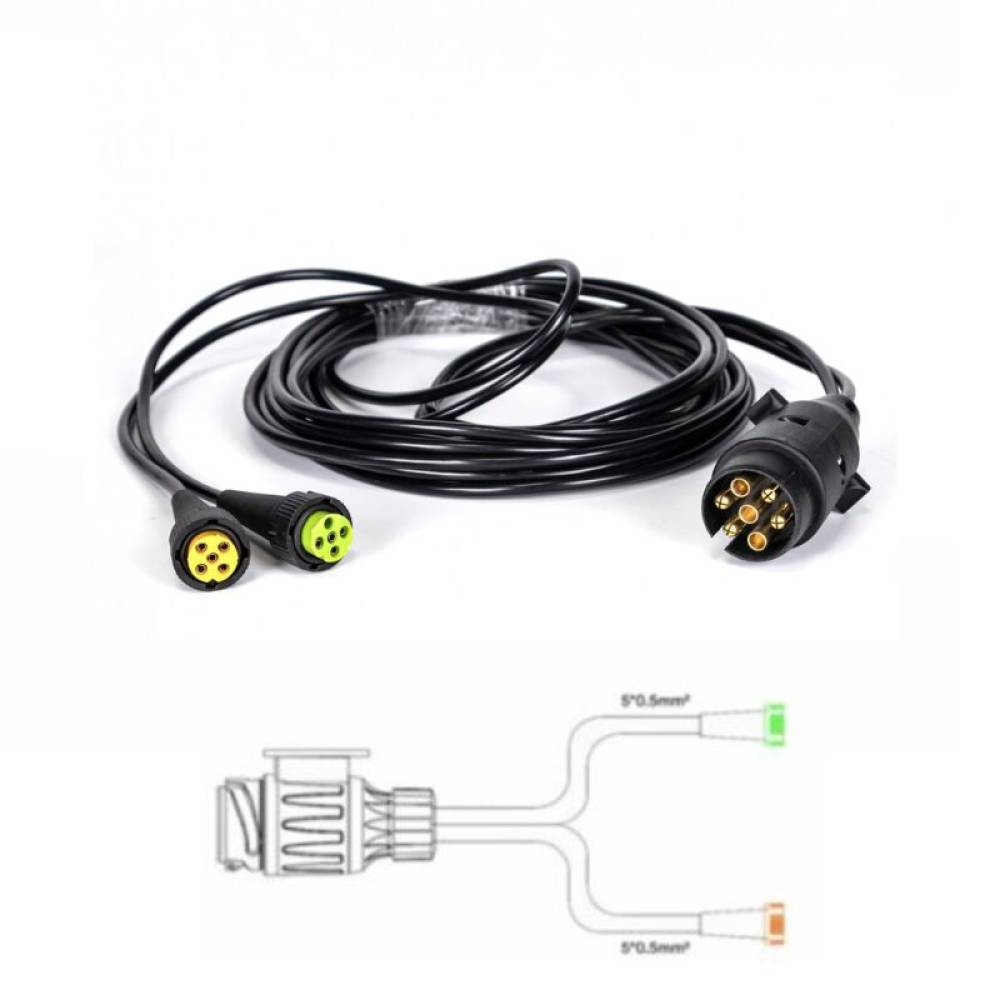 Instalatie electrica cablaj remorca 12V, fisa 7 pini si 2 mufe 5 pini, L=2x3.5m, Truck Led E1505