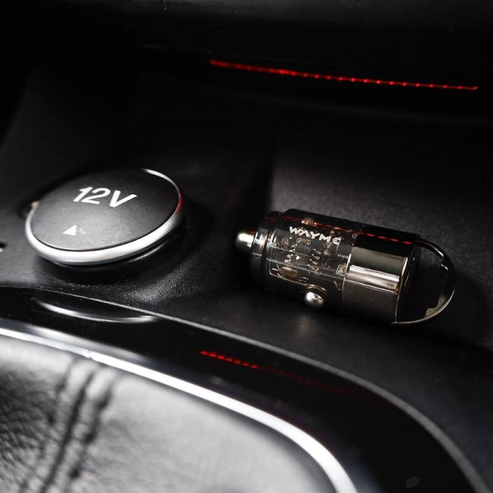 Încărcător auto cu 2 porturi USB, USB-A 18W + USB-C PD 30W, 12–24V, nano scurt cu inel, WAYME 63055 Încărcător auto cu 2 porturi USB, USB-A 18W + USB-C PD 30W, 12–24V, nano scurt cu inel, WAYME 63055