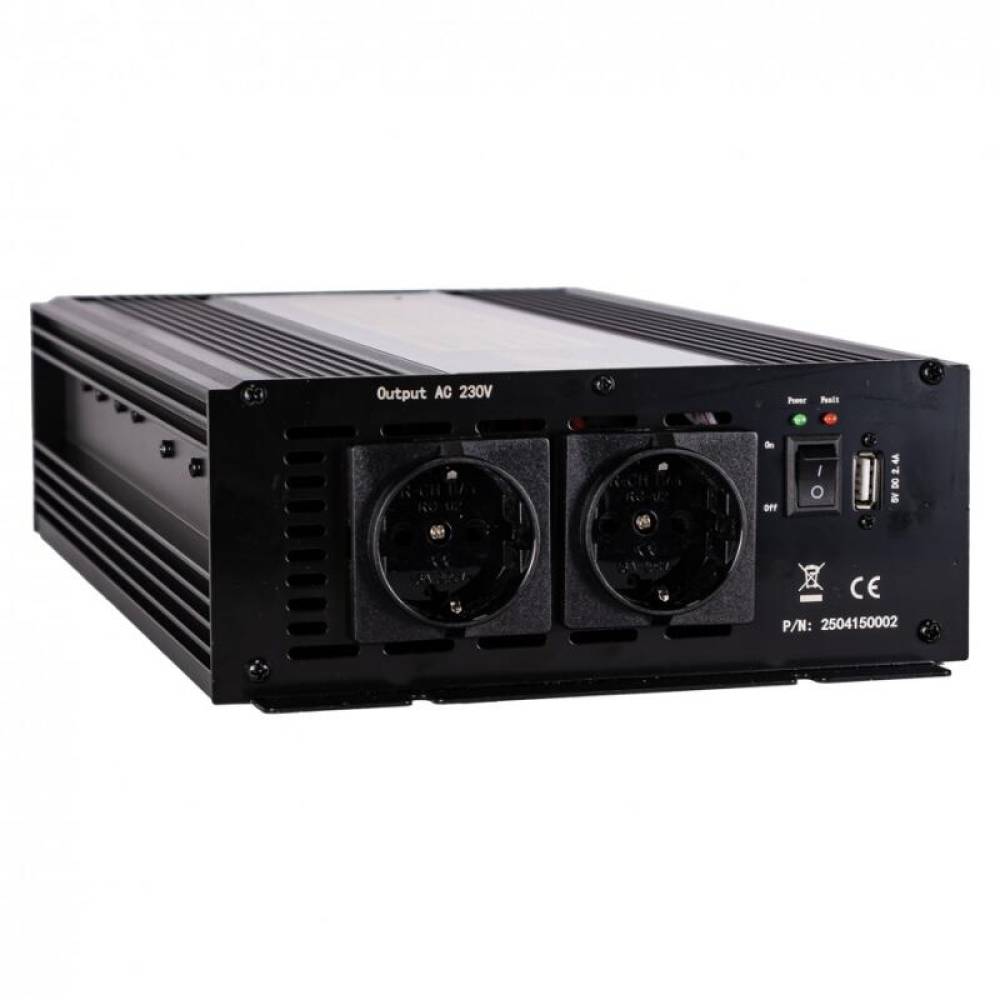 Invertor auto 24V → 220V, 2000W/4000W, 1 priză Schuko + USB 2.4A, Kamar E1931