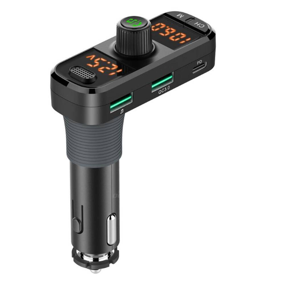 Transmitator FM, MP3 3×USB, QC3.0, PD, MicroSD 12-24V, 04653 Amio