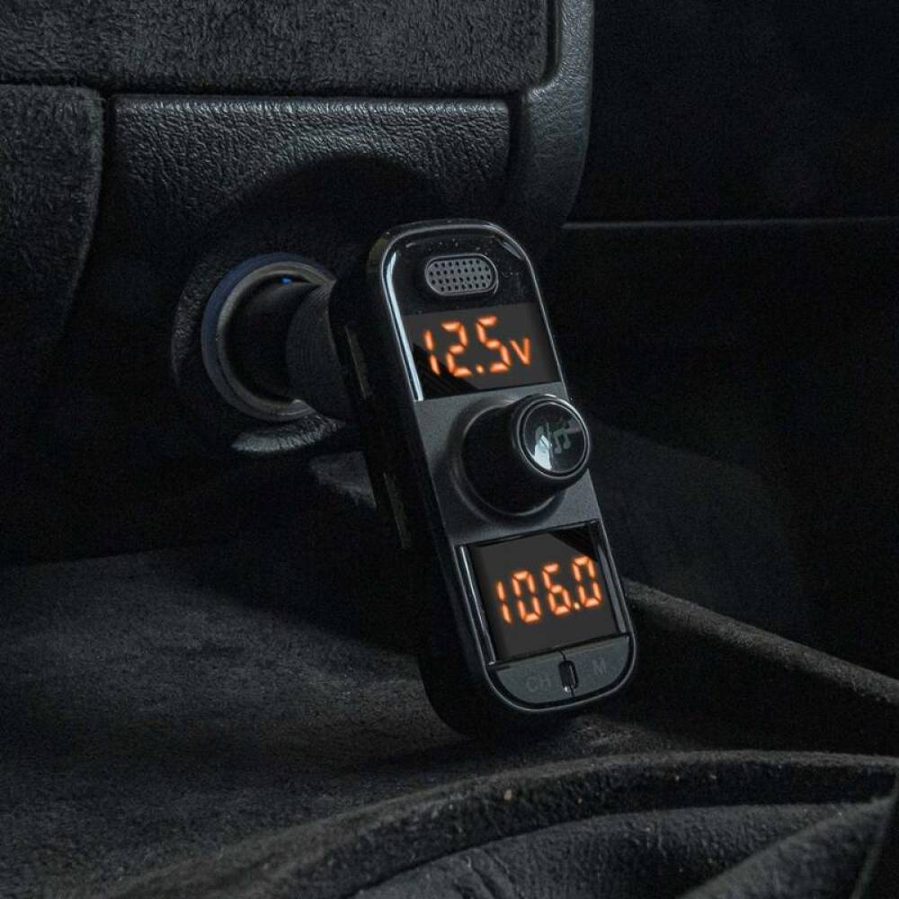 Transmitator FM, MP3 3×USB, QC3.0, PD, MicroSD 12-24V, 04653 Amio