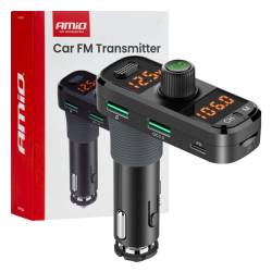 Transmitator FM, MP3 3×USB, QC3.0, PD, MicroSD 12-24V, 04653 Amio Transmitator FM, MP3 3×USB, QC3.0, PD, MicroSD 12-24V, 04653 Amio