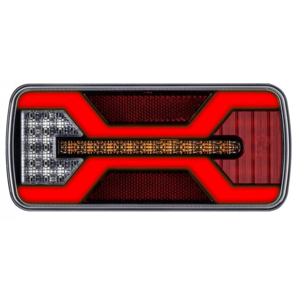 Lampa spate 220x100 6 functii, LED neon, cu mers inapoi, numar, catadioptru si modul antieroare, 10-30V, cu cablu, X-SPIDER L2427, TruckLed  